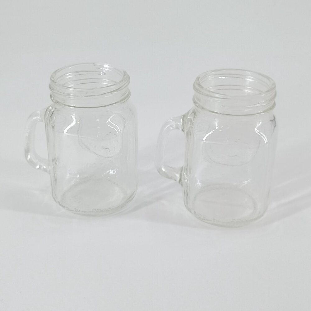 Golden Harvest Shot Drink Glass Jars Handle 2 oz Mini No Lids Set of 2 Kitchen - Picture 6 of 9